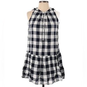 2/$30 Loft - Navy & White Gingham Sleeveless Mini Dress Size S